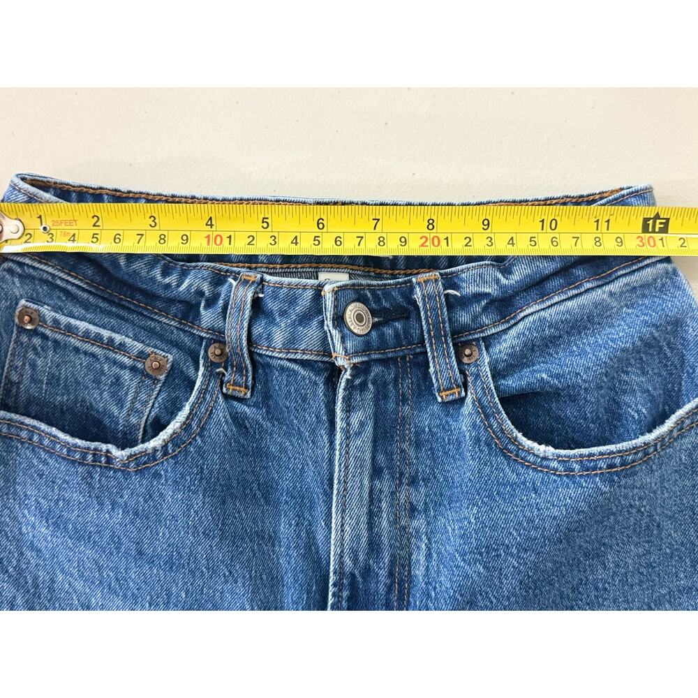 Abercrombie The 90s Relaxed Jean Curve Love High Rise Raw Hem Blue Wash 25 / 0R - Picture 9 of 11